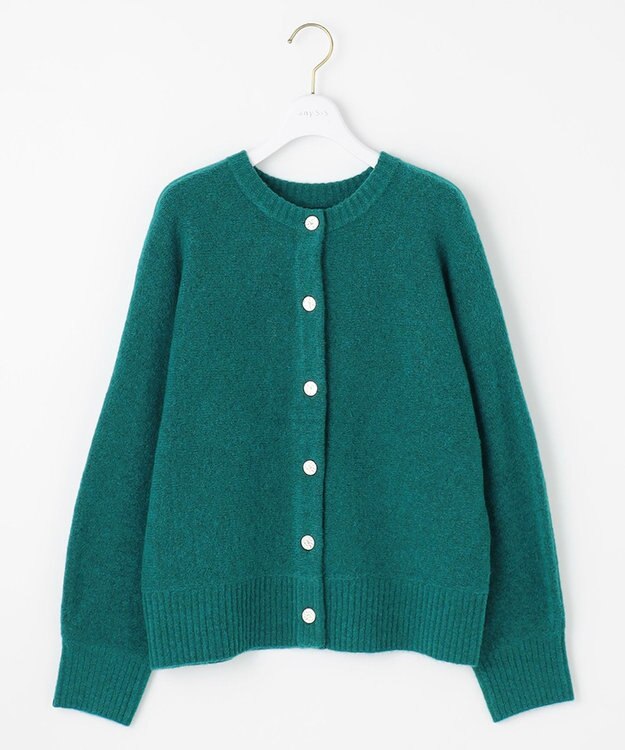 ANY SIS L 【前後着用可能】Airニット カーディガン グリーン