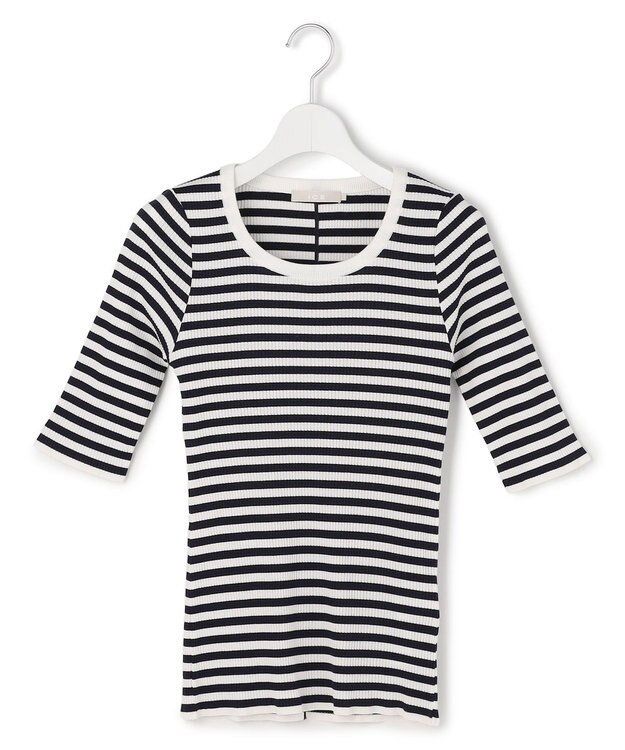 ICB 4×2リブ プルオーバーカットソー ネイビーボーダー