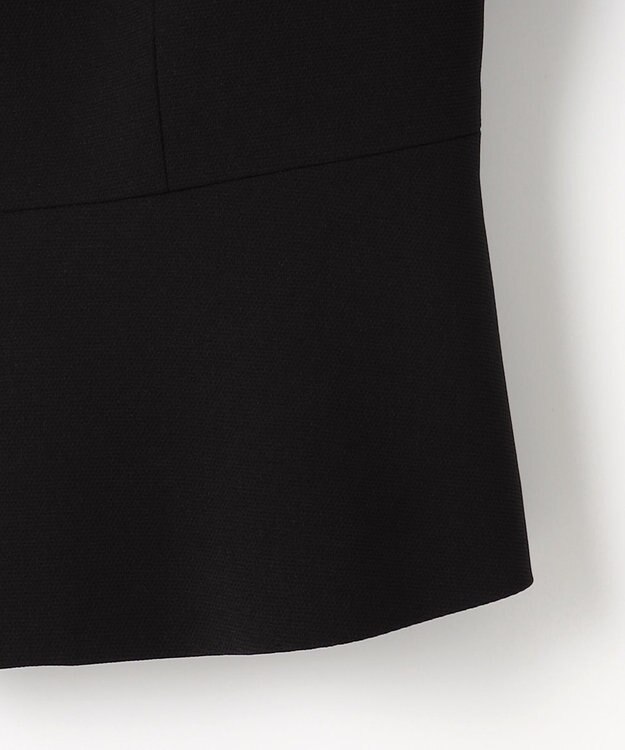 自由区 FORMAL 【ウォッシャブル対応】ドビーボーダーリボン ジャケット+ワンピース ブラック系