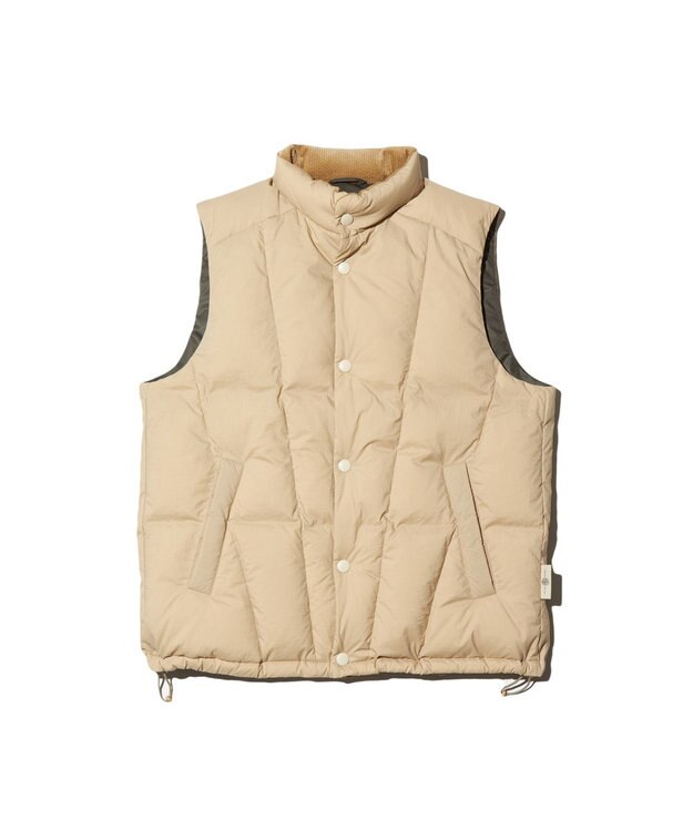 J.PRESS MEN ナイロンワッシャータフタ ダウンベスト ベージュ系