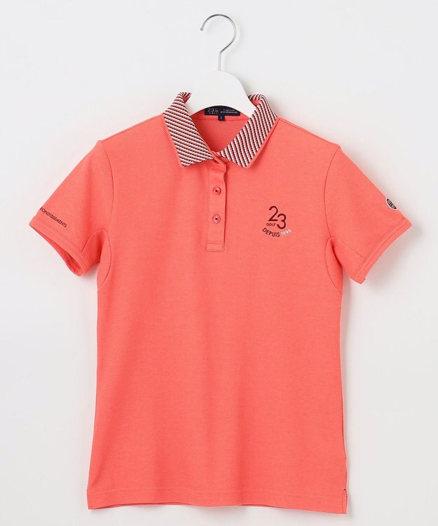 23区GOLF 【WOMEN】ハニカムライト鹿子 半そでポロシャツ ピンク系