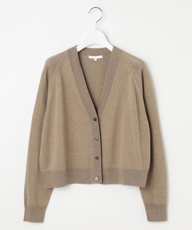 自由区 【洗える】ペーパーブレンドショート カーディガン [新色]シナモン