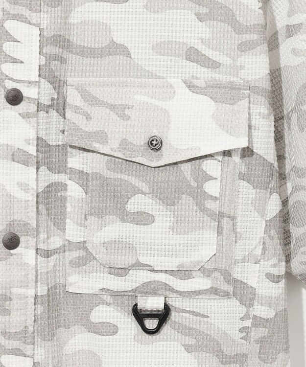 JOSEPH ABBOUD MOUNTAIN 【軽量/ストレッチ】メッシュサッカーカモ アウトドア シャツ アイボリー系6