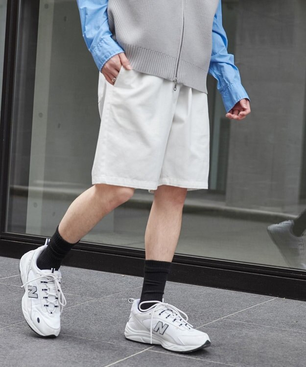 WEGO 【ユニセックス着用ITEM/ウエストゴム】リラックスイージーショーツ ホワイト