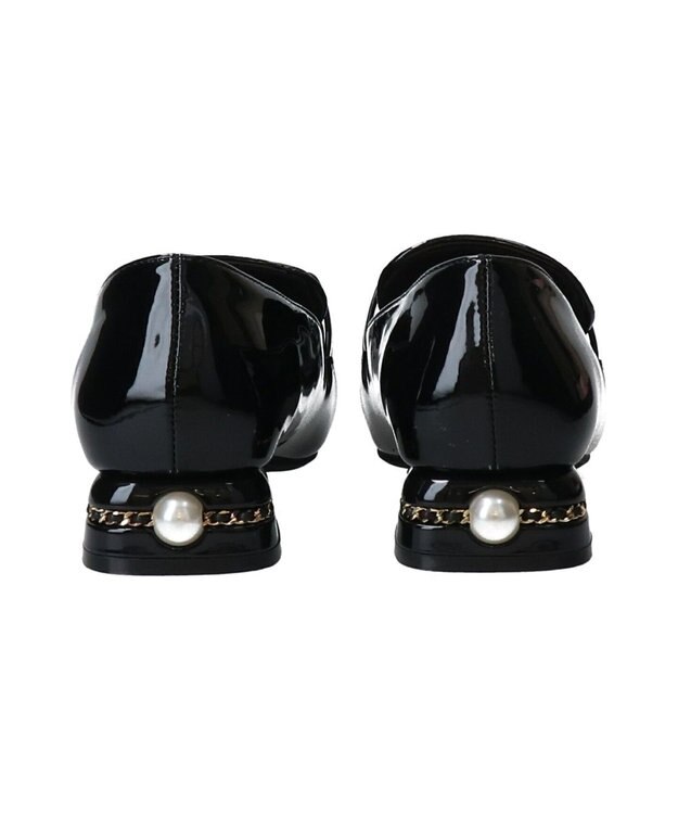 Bridget Birkin 【Bridget Birkin】パールヒールビジューバックルローファー ブラックエナメル