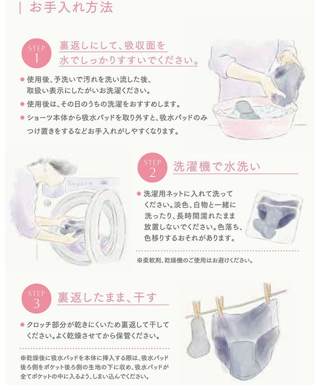 Wing 【セパレート吸水サニタリーショーツ】　吸水パッド取り外し可能　モレにくい　はきこみ丈ふつう　ウイング／ワコール　EC7500 ブラック