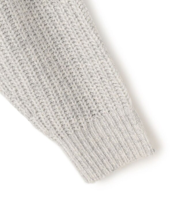 23区 S 【洗える】ウールカシミヤ カラーブロック バルキー ニット レモン×ライトグレー