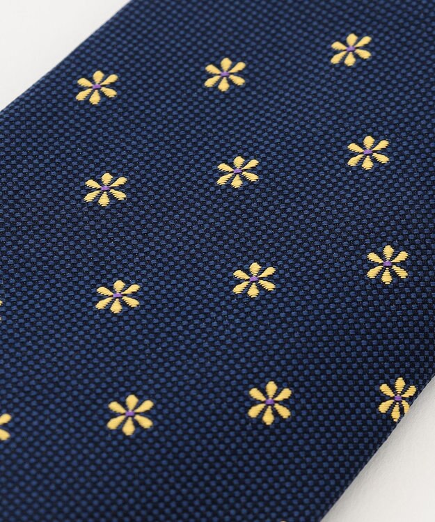 J.PRESS MEN ヴィンテージジャガード/花小紋柄ネクタイ ネイビー系8