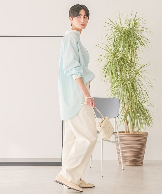 AMERICAN HOLIC イージーケアバンドカラーロングシャツ Mint