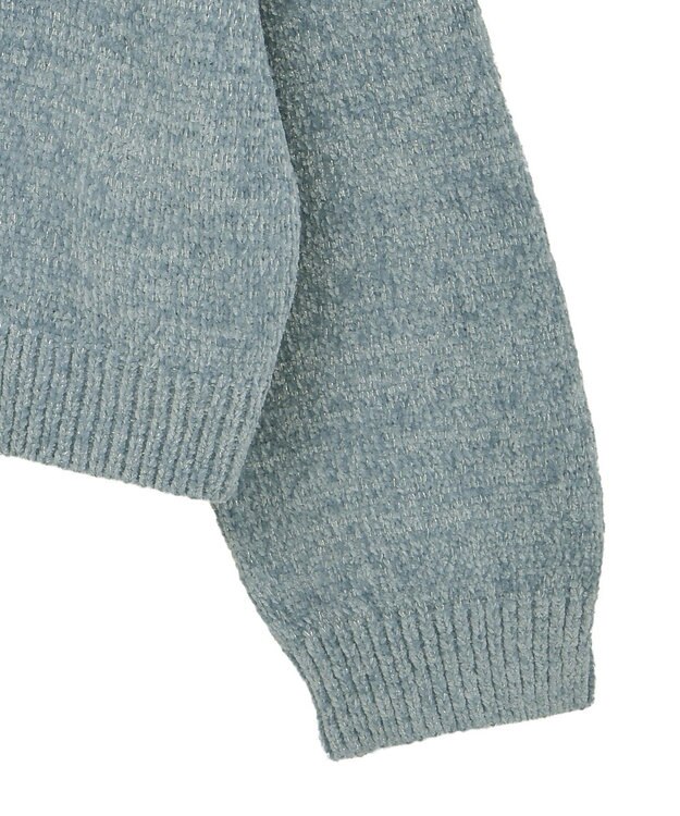 earth music&ecology ベロアフーディージップニットカーディガン Blue