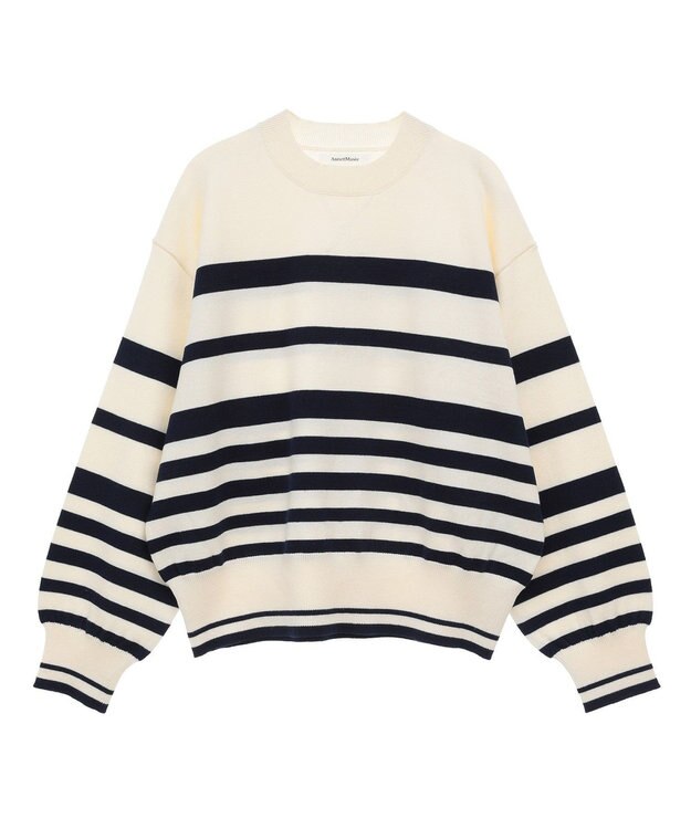 Green Parks スウェットライクニットプルオーバー Border