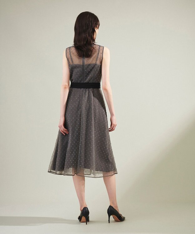 GRACE CONTINENTAL ビーズembドレス チャコール