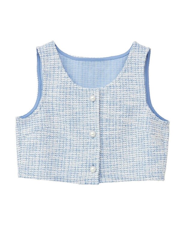 earth music&ecology カットソーツイードビスチェ Blue