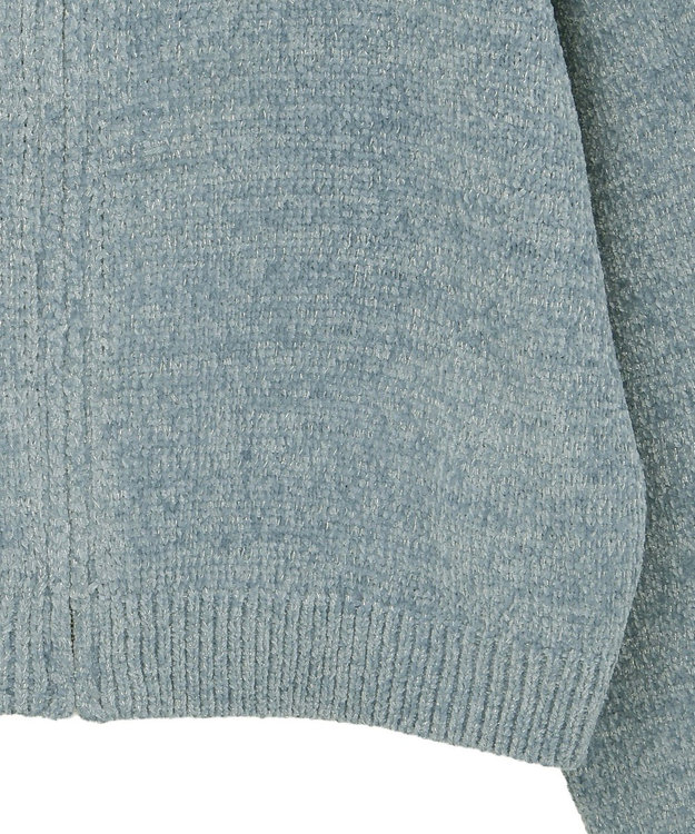 earth music&ecology ベロアフーディージップニットカーディガン Blue