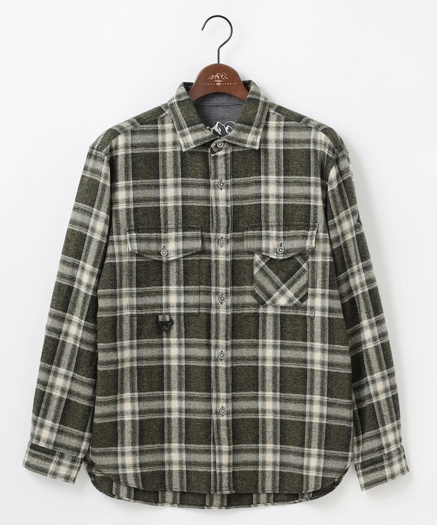 JOSEPH ABBOUD MOUNTAIN 【大人の山シャツ】メランジチェックシャツ ダークグリーン系4