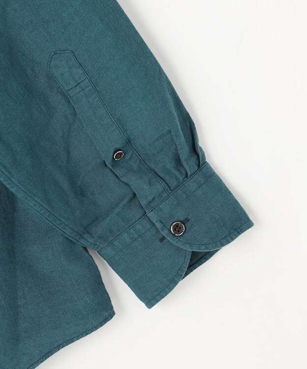 JOSEPH ABBOUD 【清涼感/ベルキーリネン】トロピカルリネン シャツ ブルー系