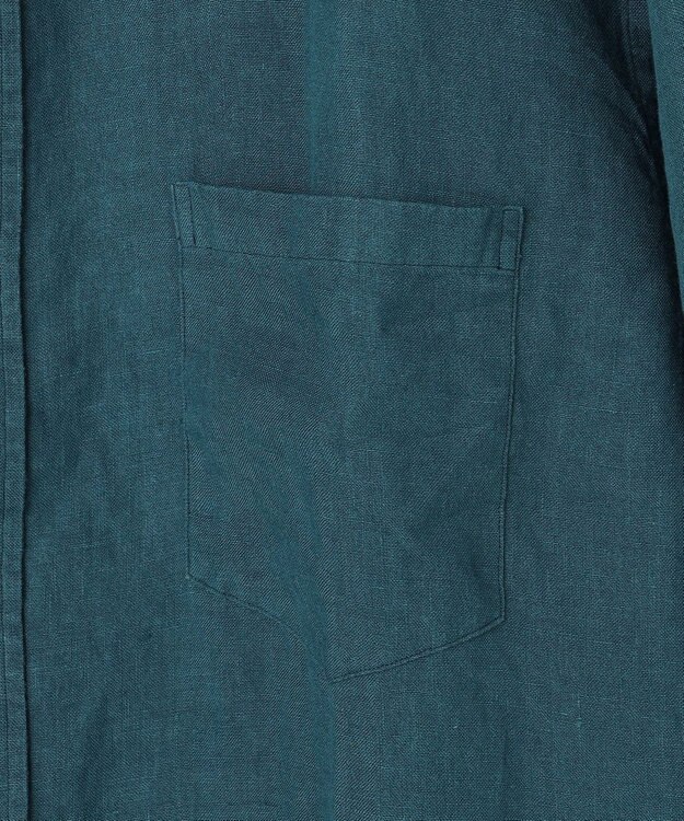 JOSEPH ABBOUD 【清涼感/ベルキーリネン】トロピカルリネン シャツ ブルー系