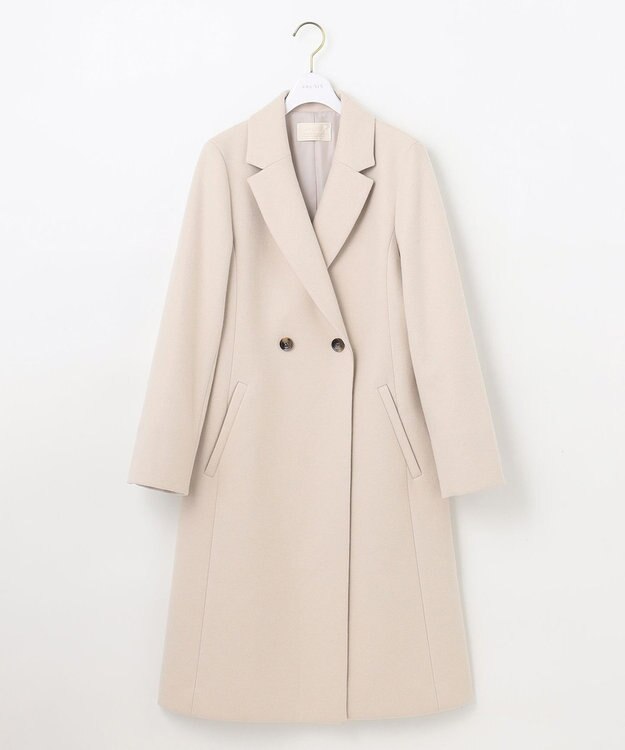 ANY SIS L ウールライクレディ チェスターコート アイボリーベージュ