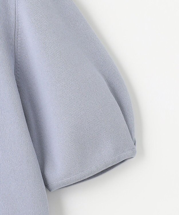 ANY SIS 【洗える】タックスリーブパール調 ニット ライトブルー