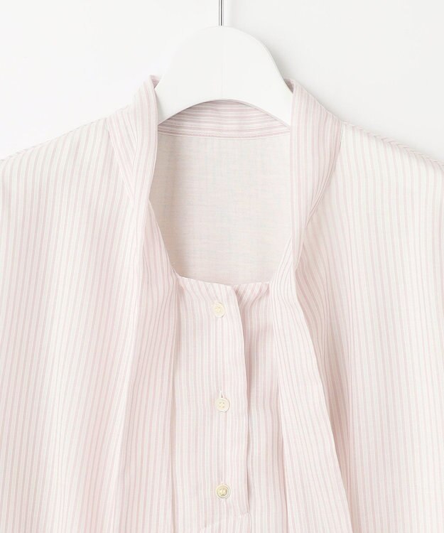J.PRESS LADIES カチオンストライプ ボウタイ カットソー ピンク系1