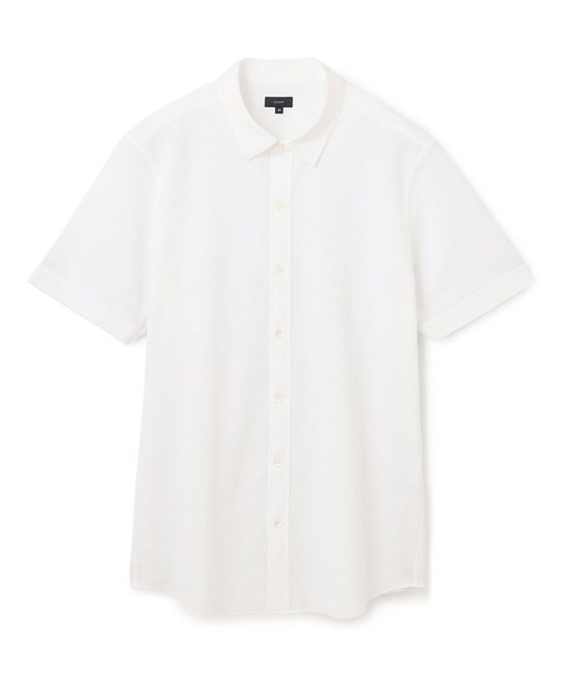 JOSEPH HOMME コンパクトサッカージャージー　レギュラーカラー半袖シャツ ホワイト系