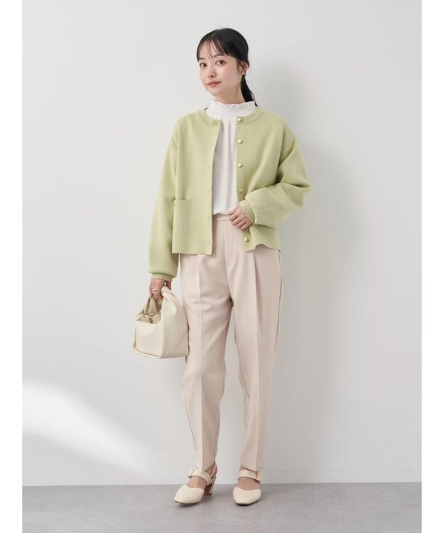 earth music&ecology シャーリングネックブラウス Off White