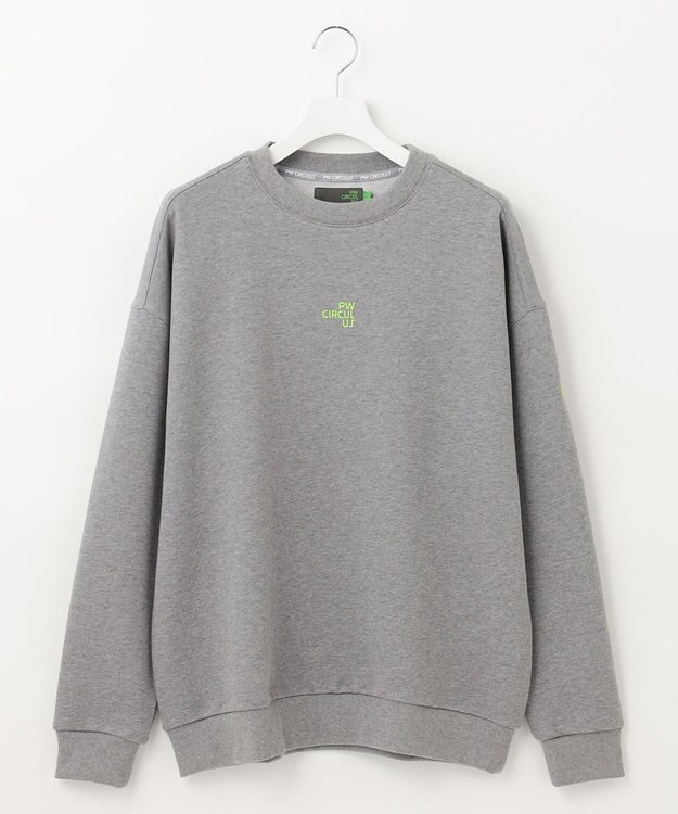 PW CIRCULUS 【UNISEX】アスレジャー 裏毛 バックプリント クルーネック スウェット ライトグレー系