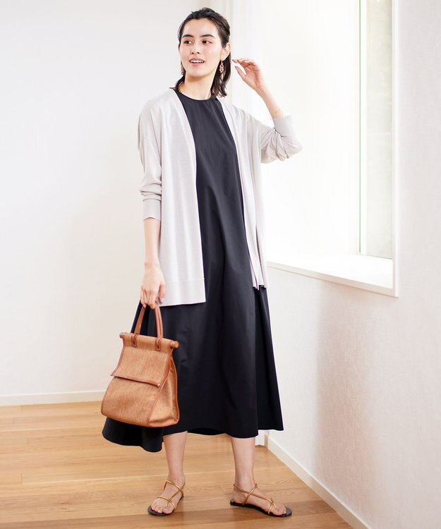 UNFILO 【洗える】接触冷感シアーカーディガン ライトグレー系