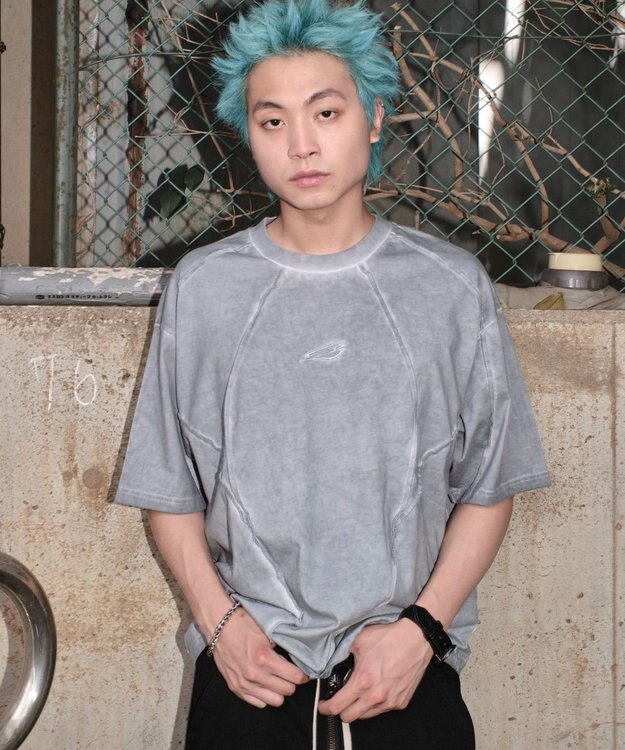 WEGO 【ユニセックス着用ITEM/MLサイズ展開】コールドダイスウィッチングロゴT（SS） グレー