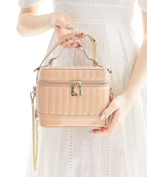 style code 【MERCURYDUO/マーキュリーデュオ】ストライプキルティング　バニティミニショルダーバッグ ピンク