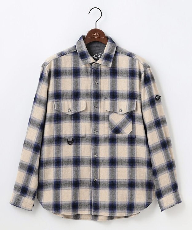 JOSEPH ABBOUD MOUNTAIN 【大人の山シャツ】メランジチェックシャツ アイボリー系4