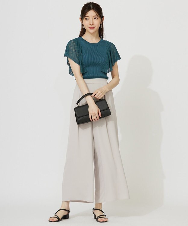 ANY SIS S 【接触冷感・吸水速乾・UVカット】サラキレイ ワイドパンツ アイボリー