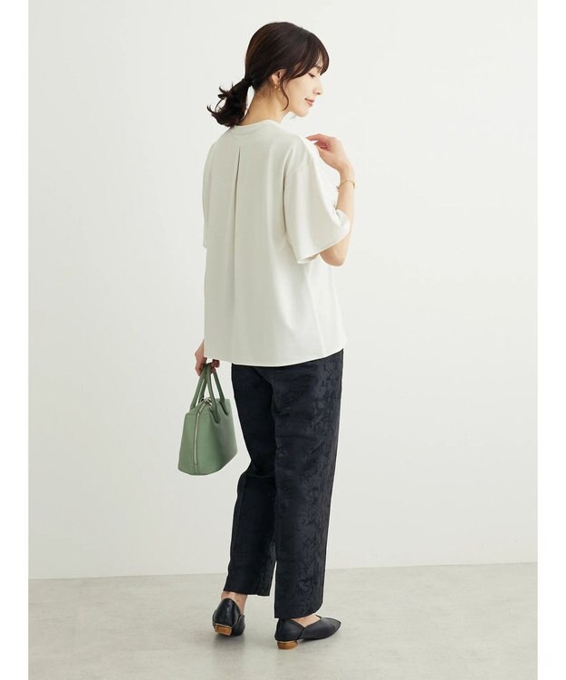 Green Parks BEST PRICE  スキッパー５分袖ブラウソー Off White