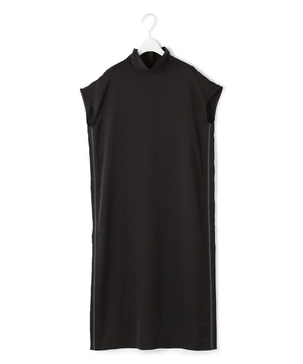 ICB L 【WEB＆一部店舗限定】LightVintageSatin ハイネックワンピース ブラック系