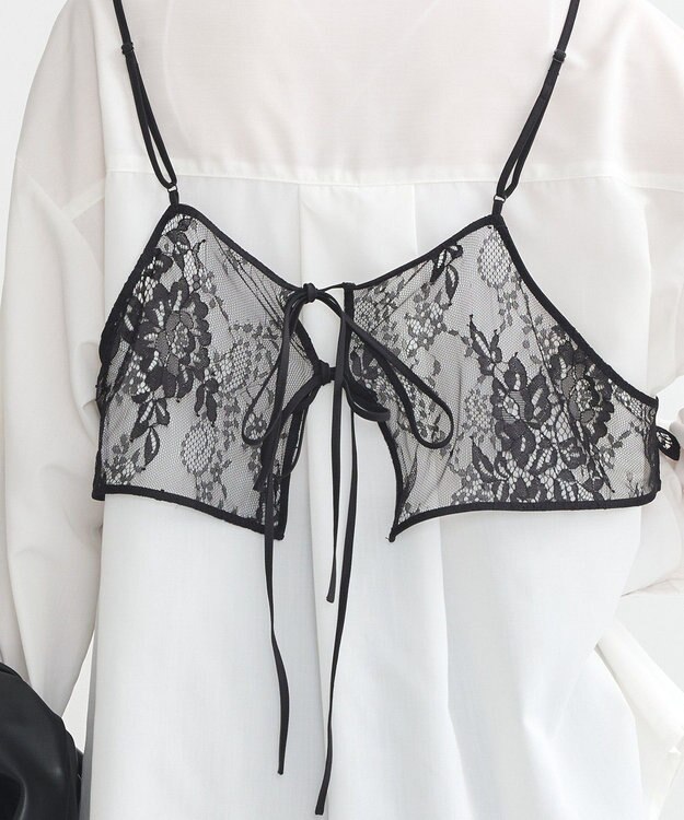 earth music&ecology ＳＥＴ２点レースビスチェ＋シャツ Black