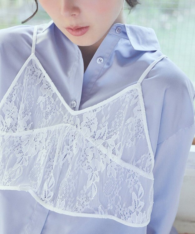 earth music&ecology ＳＥＴ２点レースビスチェ＋シャツ Off White