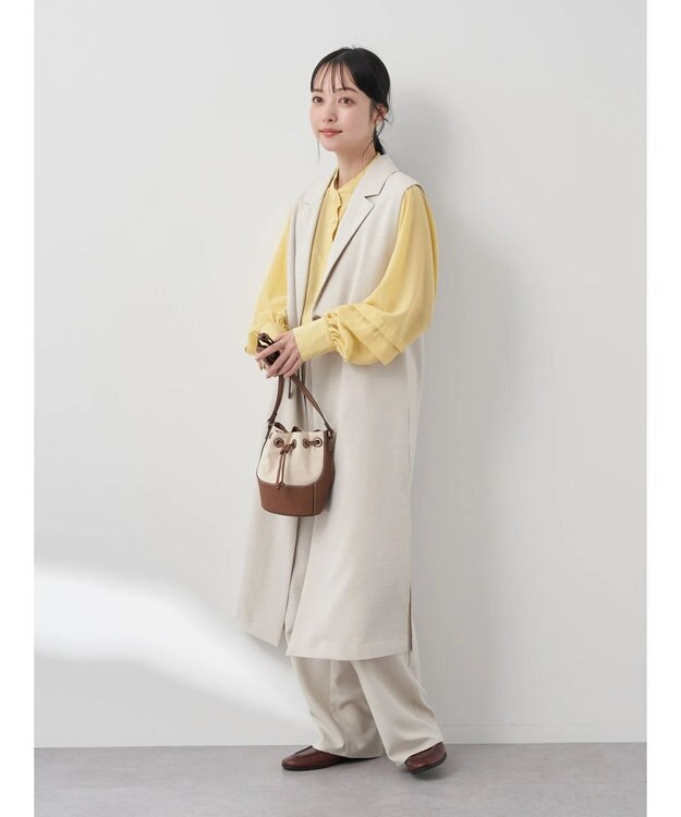 earth music&ecology ボリュームタック袖ブラウス Yellow