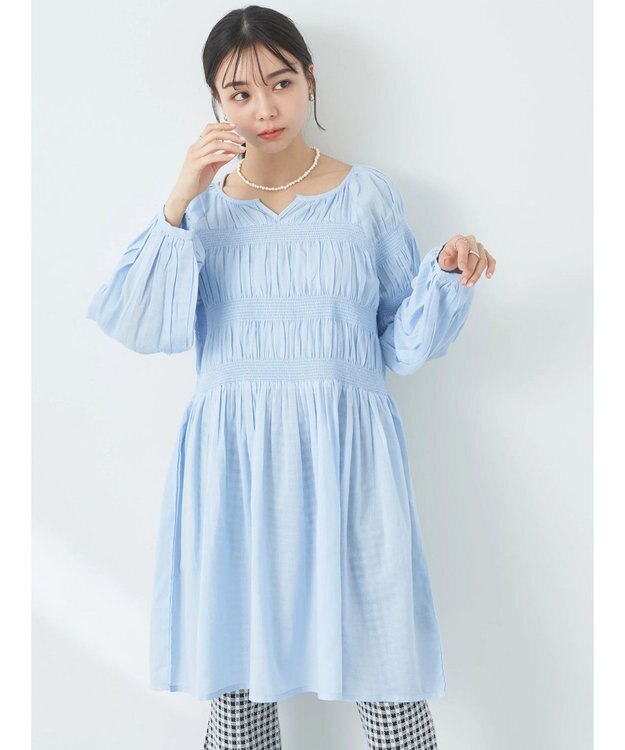 earth music&ecology シャーリングチュニック Sax