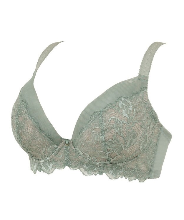 BRADELIS New York 【BRADELIS New York】レーシィミニマイザーブラ23A1 グラマーバストをコンパクトに見せる補正ブラ ダスティグリーン