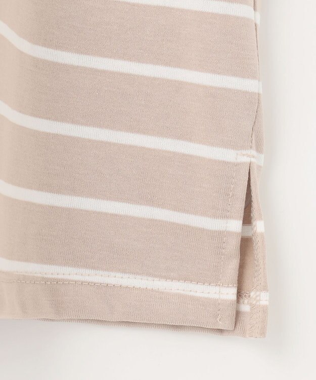 ANY SIS L マリンディテールロゴ Ｔシャツ ベージュボーダー