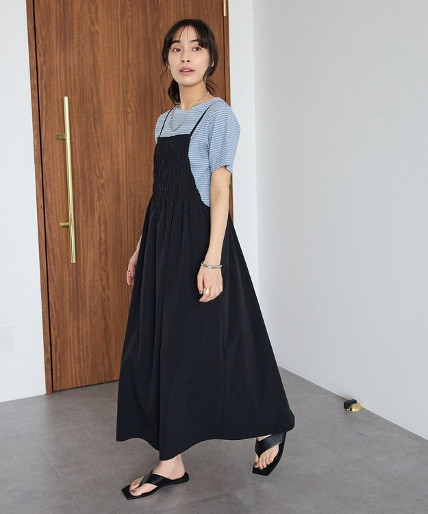 CRAFT STANDARD BOUTIQUE ギャザーデザインキャミワンピース Black