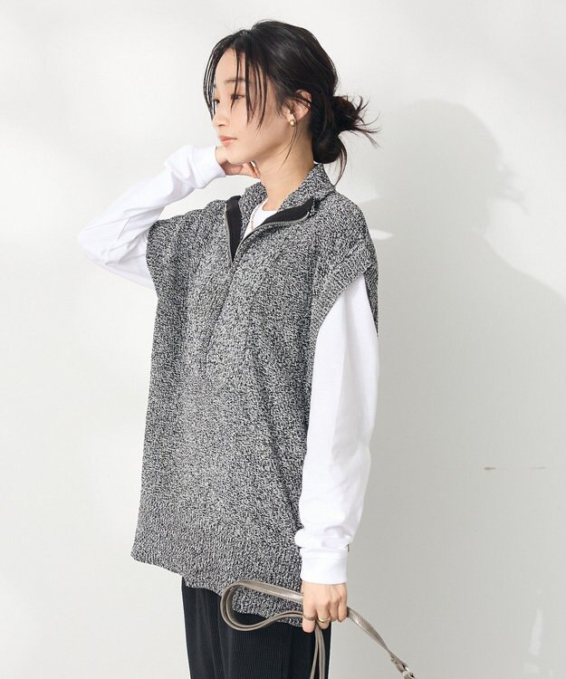 CRAFT STANDARD BOUTIQUE モールニットジップベスト Black