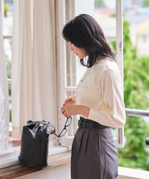 WEGO 【WEB限定/25年秋冬新作/洗濯OK/毛玉レス】タートルネックニット ホワイト