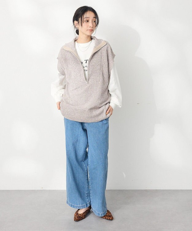 CRAFT STANDARD BOUTIQUE モールニットジップベスト Beige