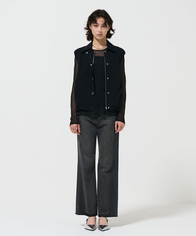 GRACE CONTINENTAL マットツイルタックジレ ブラック