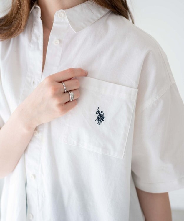 WEGO USPOLOハーフスリーブシャツ ホワイト