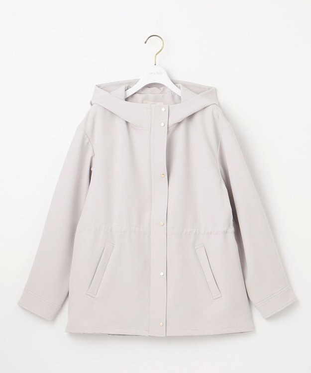 ANY SIS 【撥水・UVカット・洗える】フーデットハーフ コート ライトグレー