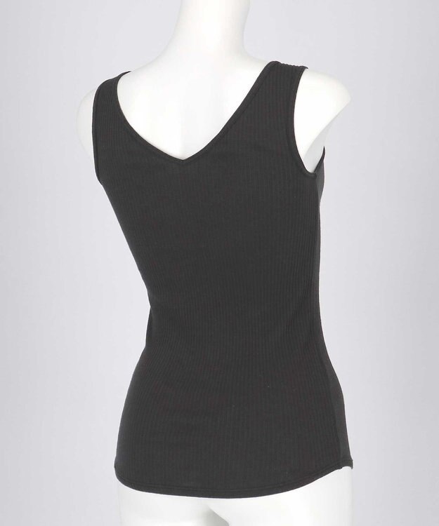 une nana cool 綿100% リブ編みコットン タンクトップ BL