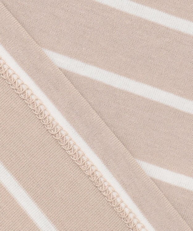 ANY SIS L マリンディテールロゴ Ｔシャツ ベージュボーダー