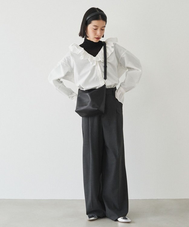 russet 《3/4～価格改定》ソフトレザーシンプルショルダーバッグ(CE-1328-WEB) Black2